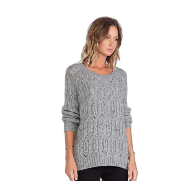 EUC 360 Sweater Salem merino wool Alpaca blend Gray Sweater Sz Med - Picture 3 of 11